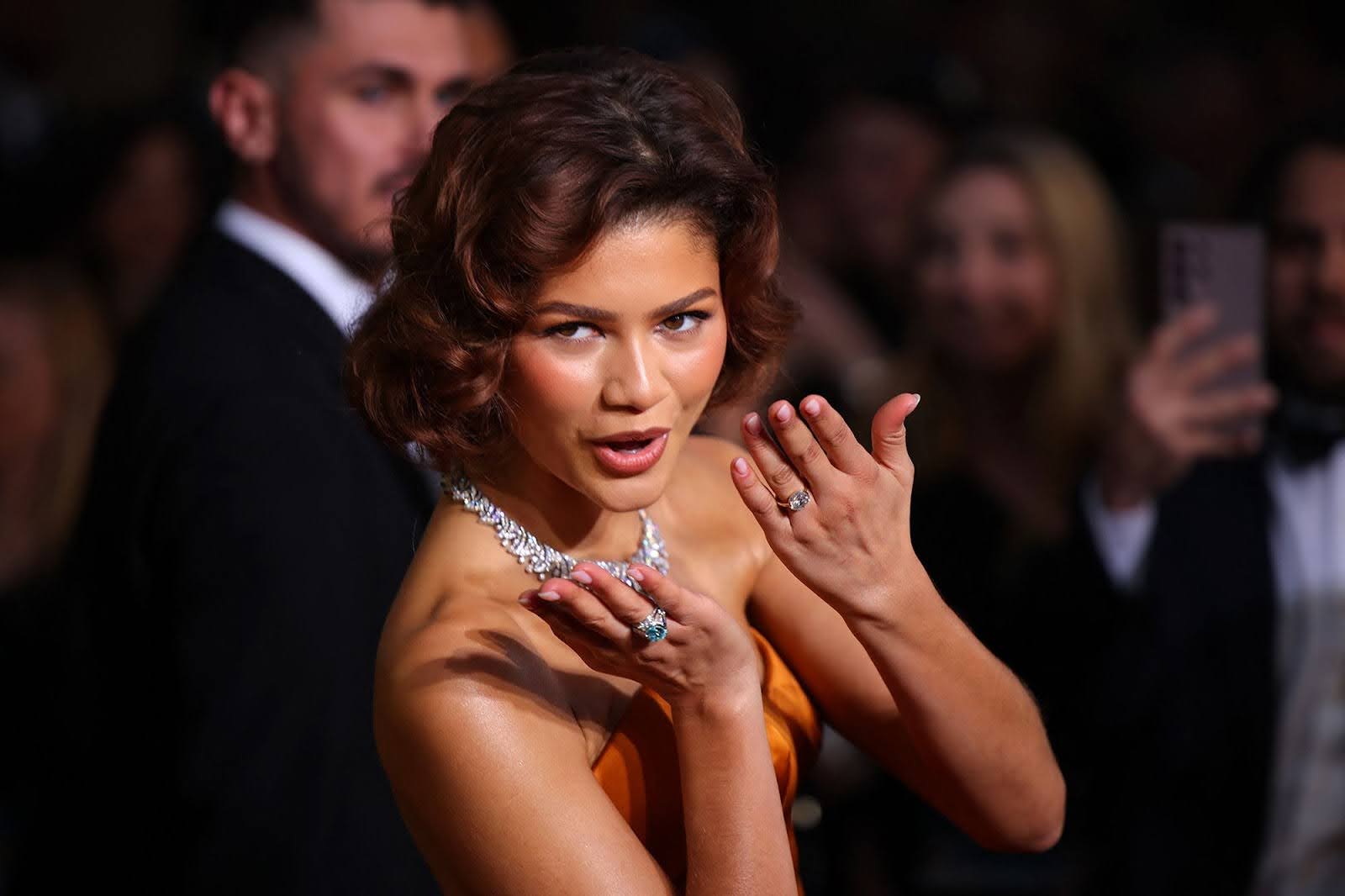 Zendaya sparkled in Louis Vuitton at the Golden Globes amid engagement speculation