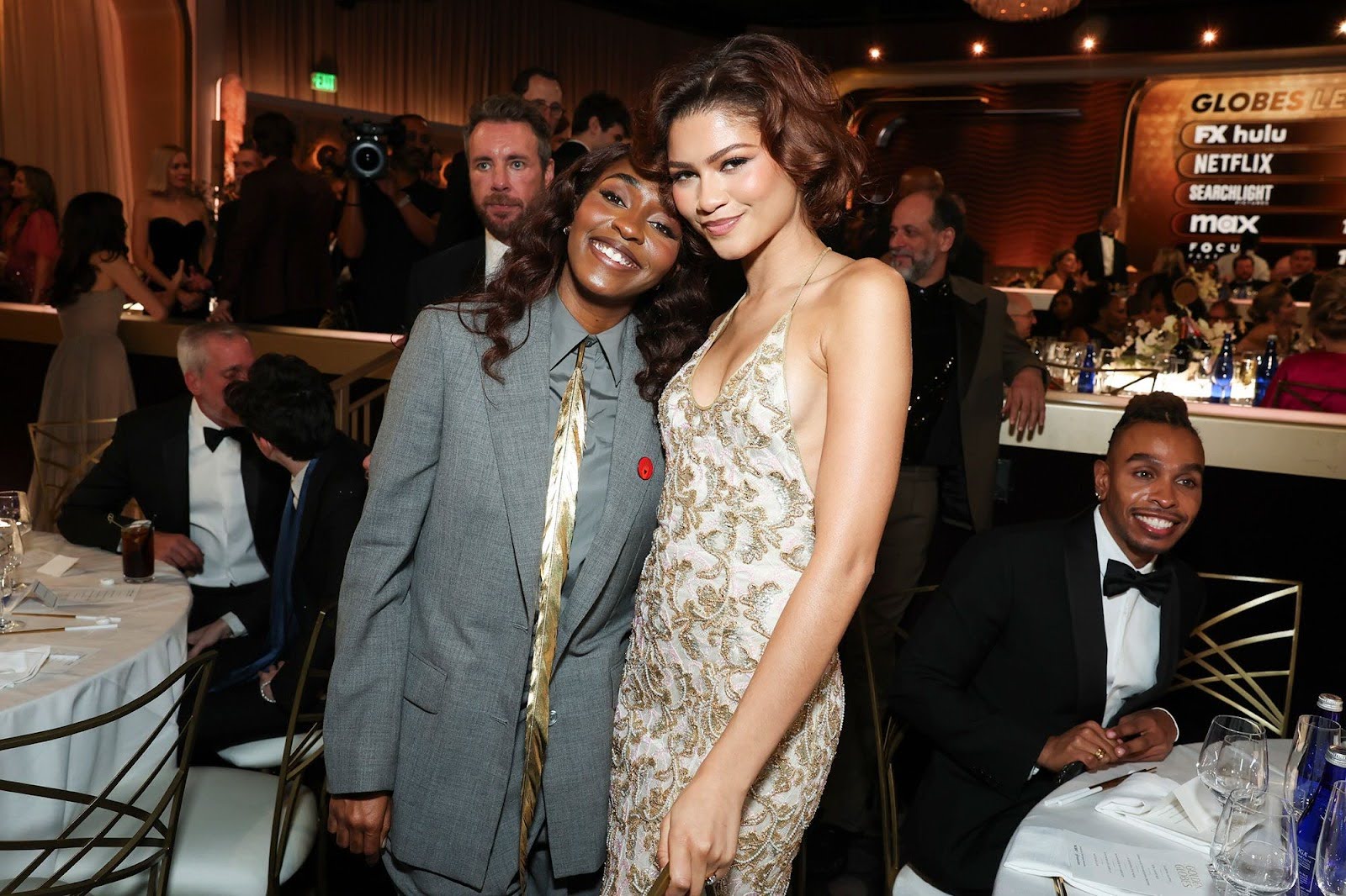 Zendaya sparkled in Louis Vuitton at the Golden Globes amid engagement speculation